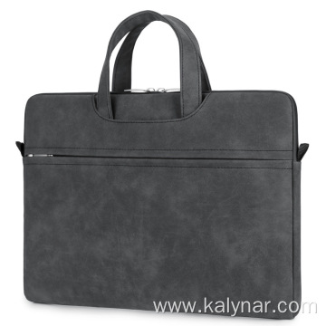 Customized Logo Frosted PU Leather Laptop Briefcase